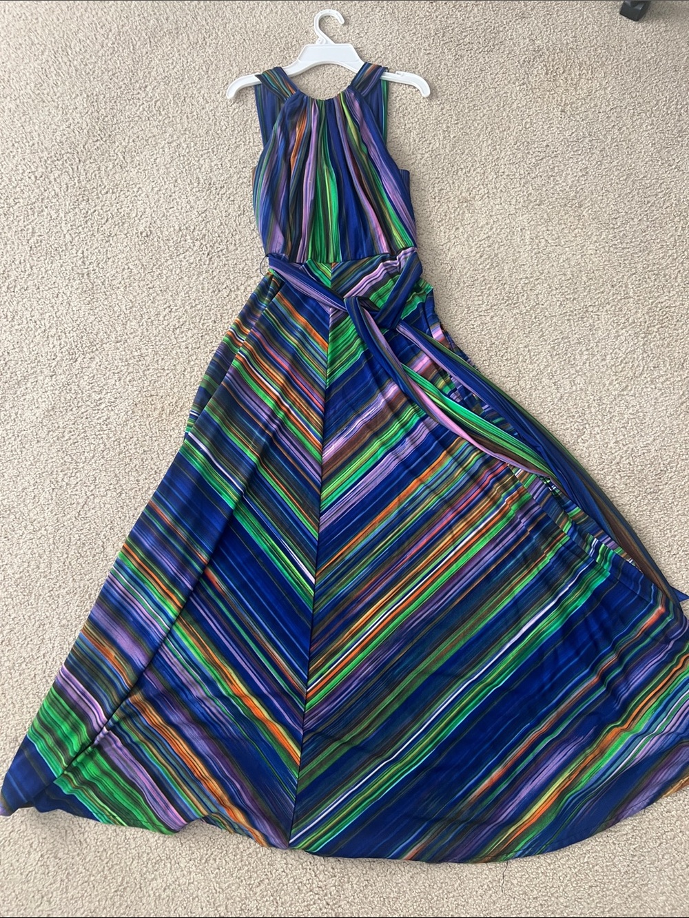 Muse Magenta Lined Dress with Blue Trim